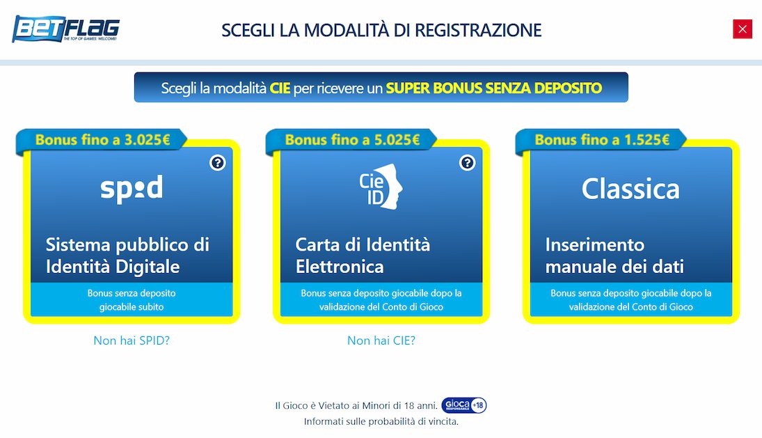 BetFlag Casino Accesso e Registrazione